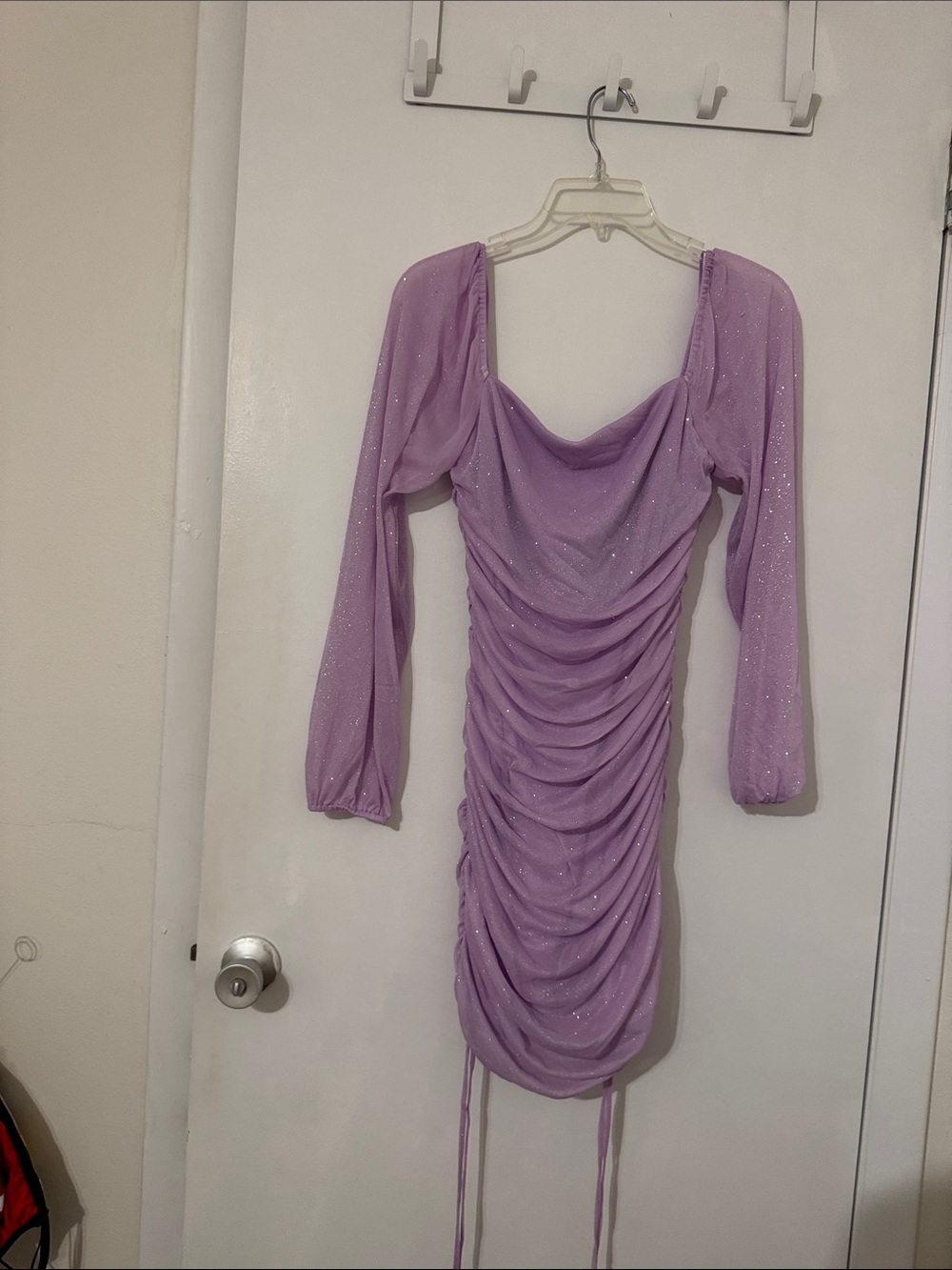 Jump Lavender Ruched Long-Sleeve Mini Dress